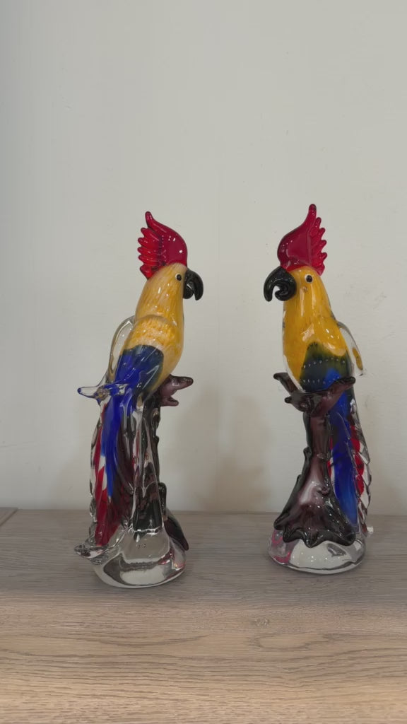 Tropical Glass Parrot Sculpture